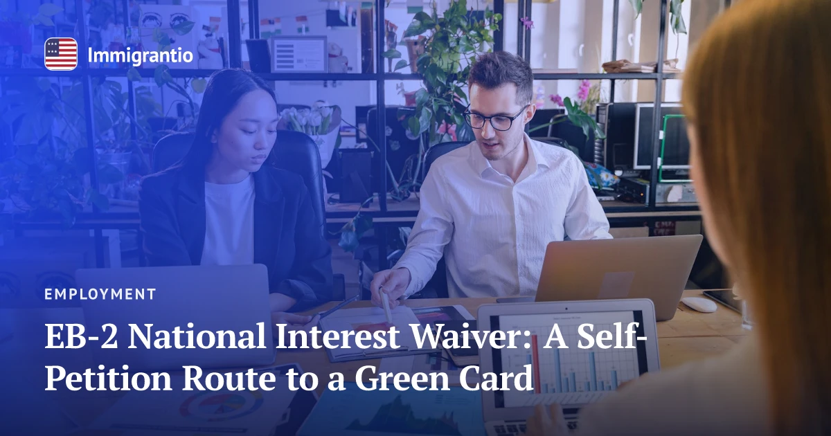 Professionals working in an office — EB-2 National Interest Waiver