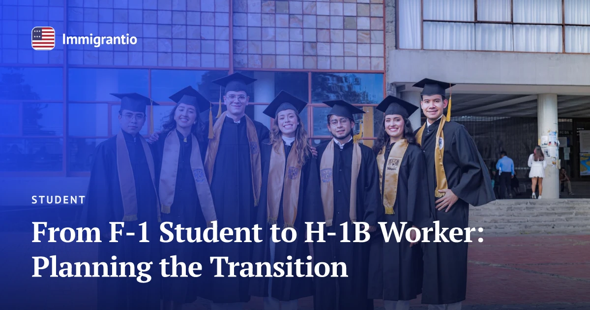 University graduates in gowns — F-1 to H-1B transition